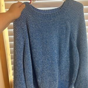 ARULA Textured Blue Knit Sweater